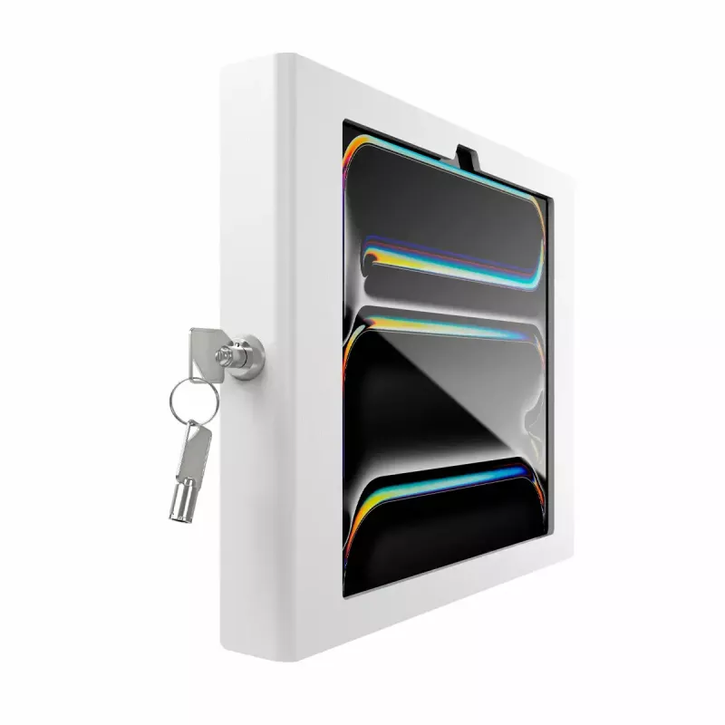 Soporte de seguridad de pared para iPad Pro 11 pulgadas — Maclocks Compulocks Apex para M4 y M5, blanco, incluye 2 llaves