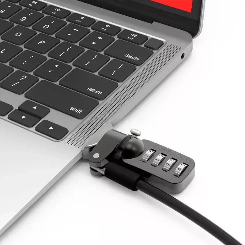 Compulocks Ledge para MacBook Air 13 pulgadas M2 y M3 con candado de combinación plata