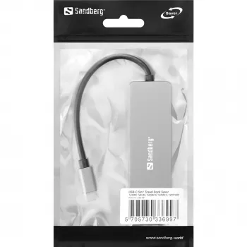 Sandberg USB-C 5in1 Travel Dock Saver con cable USB 3.2 Gen 1 100W