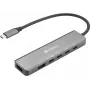 Hub de acoplamiento SANDBERG USB-C 6-in-1 MediaDock — USB 3.2 Gen 1 Type-C 10 Gbit/s, HDMI 4K, PD hasta 100 W, 1×USB-A, 1×USB2.0, gris