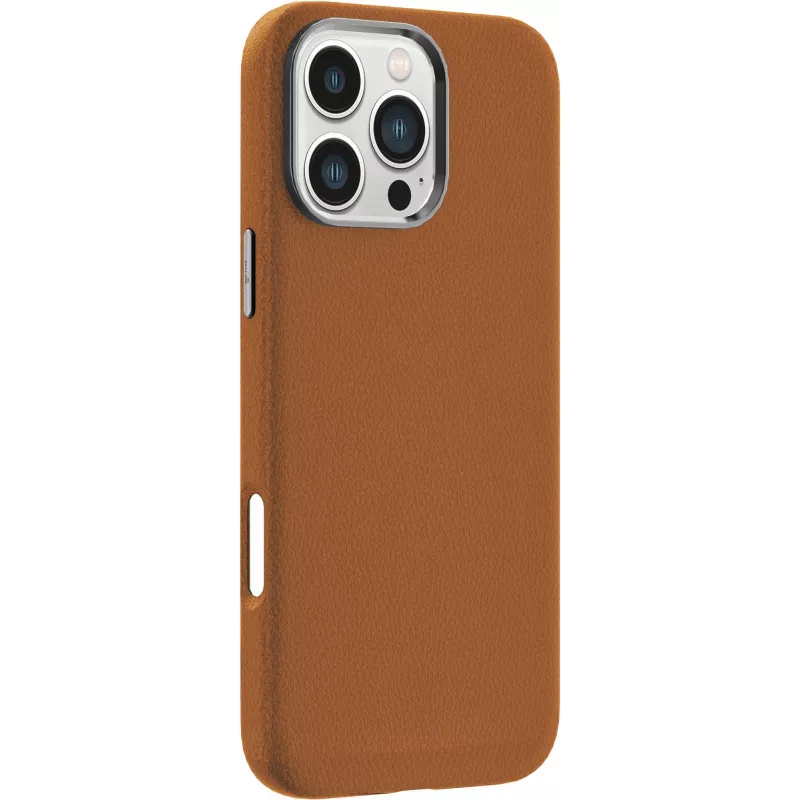 eSTUFF INFINITE VENICE funda magnética de piel para iPhone 16 Pro, marrón