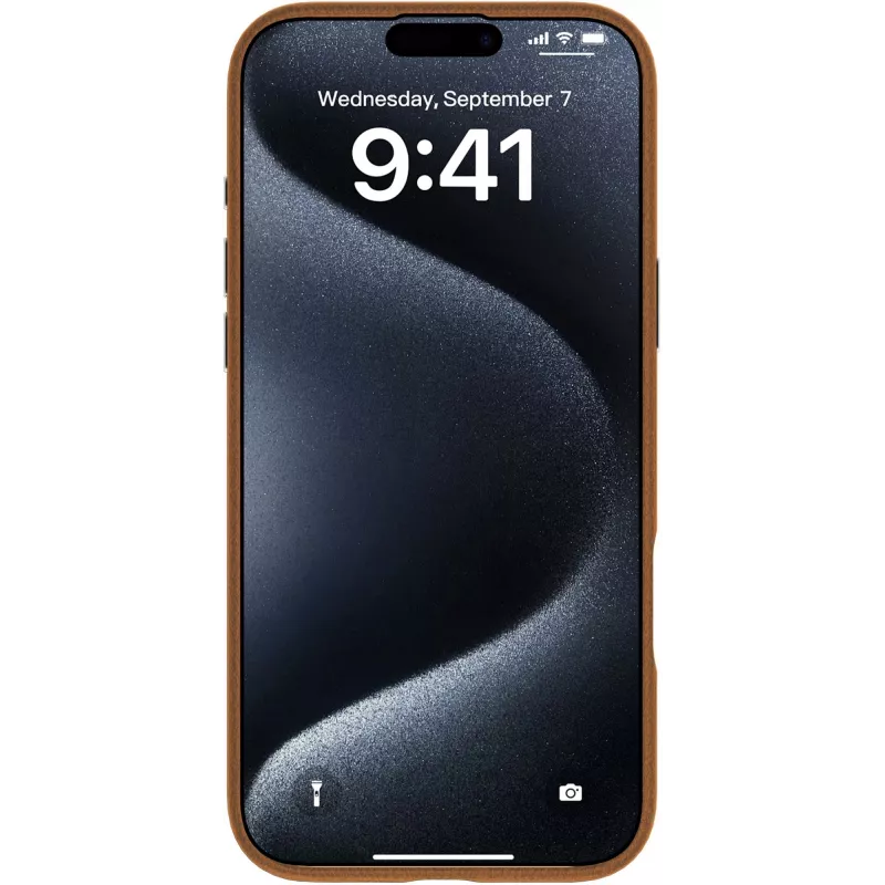 eSTUFF INFINITE VENICE funda magnética de piel para iPhone 16 Pro, marrón