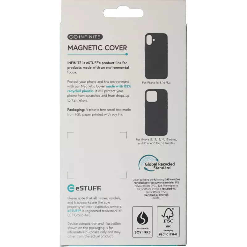 eSTUFF INFINITE VENICE funda magnética de piel para iPhone 16 Pro, marrón