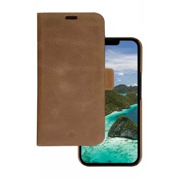 Funda tipo cartera dbramante1928 Lynge iPhone 14 Plus tan 3 compartimentos para tarjetas