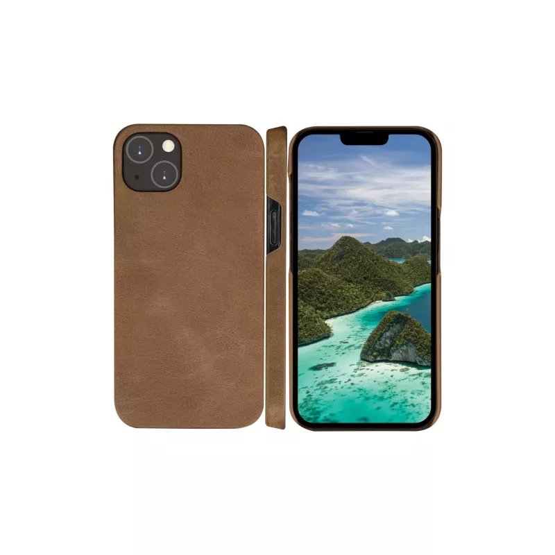 Funda tipo cartera dbramante1928 Lynge iPhone 14 Plus tan 3 compartimentos para tarjetas
