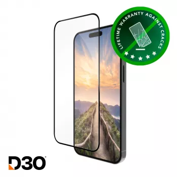 dbramante1928 eco-shield D3O - iPhone 16 ProMax - Negro Edge Protector de pantalla de vidrio templado