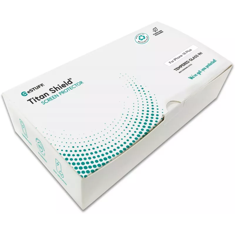 Protector de pantalla transparente eSTUFF ES501424-10BULK Apple iPhone 16 Plus resistente a arañazos e irrompible