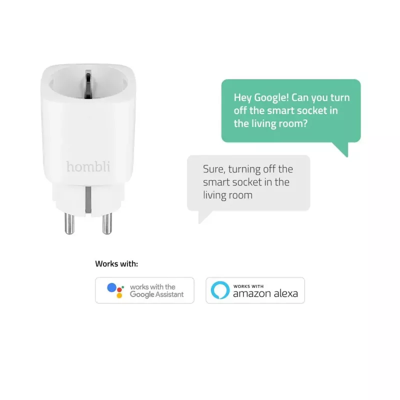 Hombli enchufe inteligente HBPP-0201, 3680 W, para interior, blanco, pack promocional 2+1 (3 uds.)