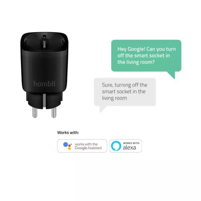 Hombli enchufe inteligente HBPP-0205, 3680 W, para interior, negro, pack promocional 2+1 (3 uds.)