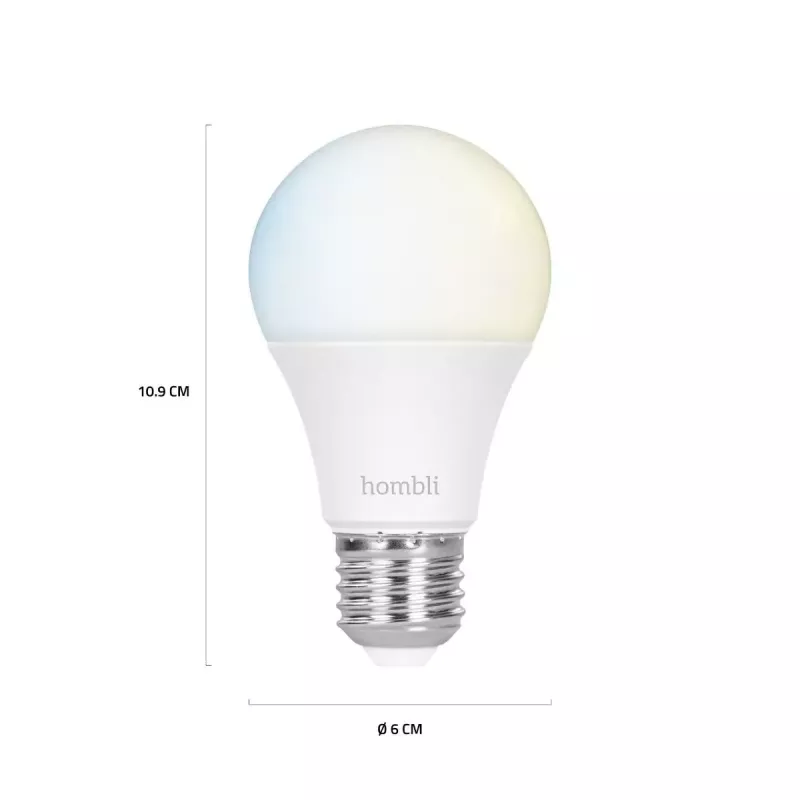 Hombli E27 bombilla inteligente, 9 W, CCT, pack promocional 1+1 (2 bombillas)