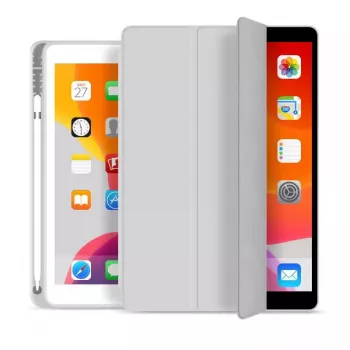 eSTUFF SEATTLE Funda para lápiz para iPad 9.7 2018/2017 – piel sintética gris