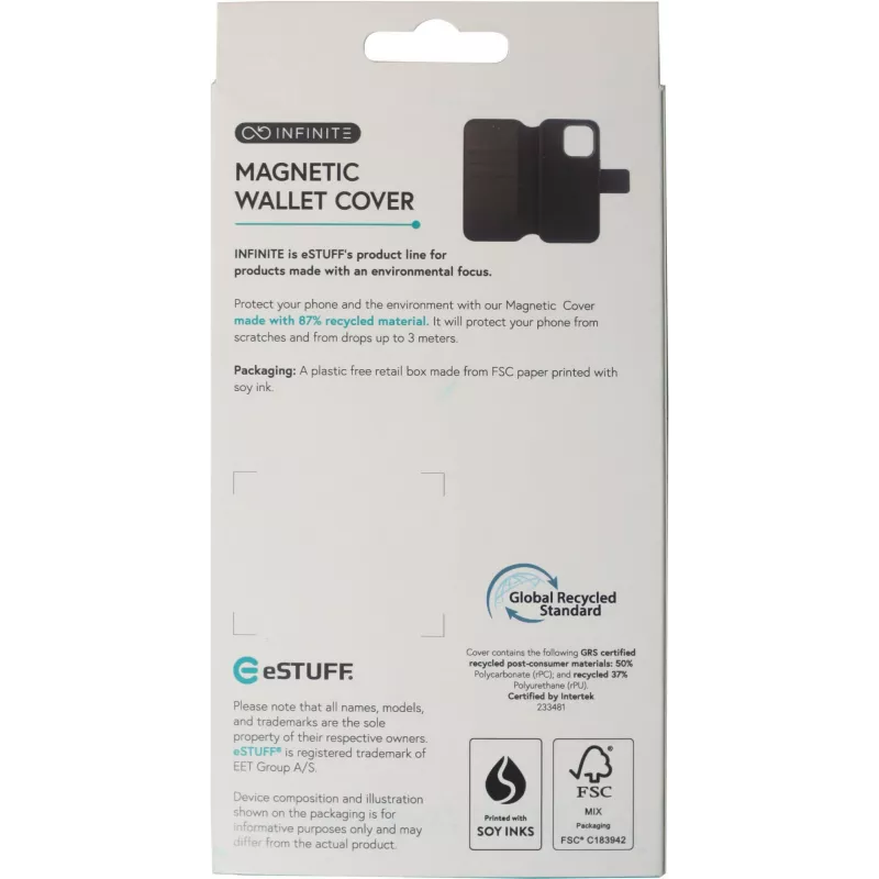 eSTUFF ES67160100 Funda para móvil 15,5 cm (6,1 inch) Funda cartera Negra