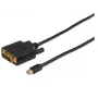 Microconnect MDPDVI1B Adaptador de cable de vídeo 1 m Mini DisplayPort a DVI-D Negro