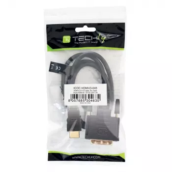 Adaptador de cable de vídeo Techly ICOC-HDMI-D-045 5 m DVI-D negro