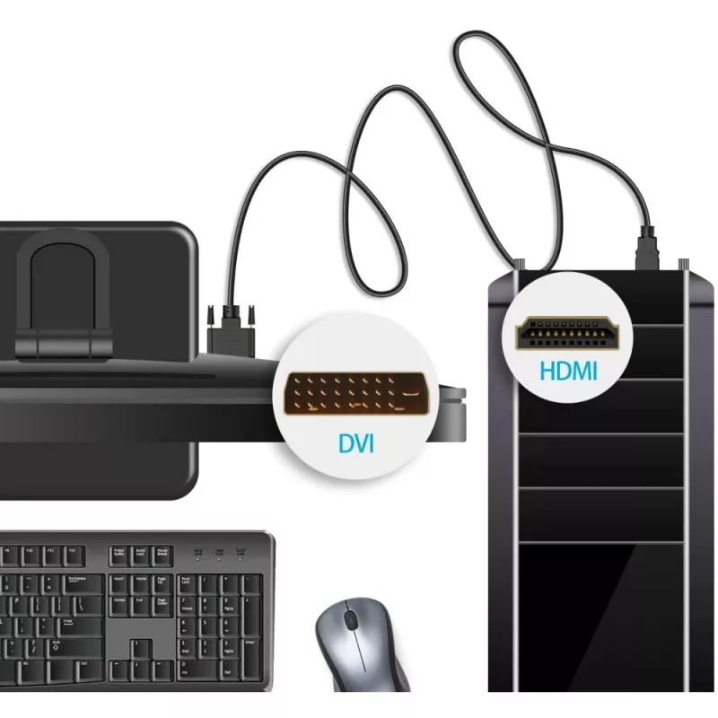 Adaptador de cable de vídeo Techly ICOC-HDMI-D-045 5 m DVI-D negro