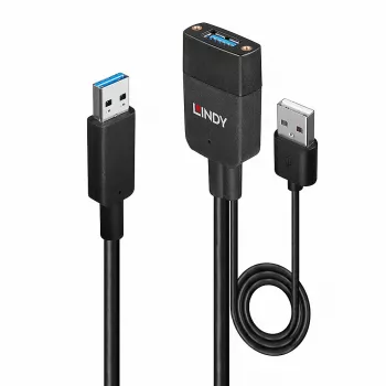 Cable USB 3.2 Gen 2 Type-A híbrido Lindy 35 m negro ABS