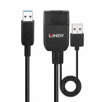 Cable USB 3.2 Gen 2 Type-A híbrido Lindy 35 m negro ABS