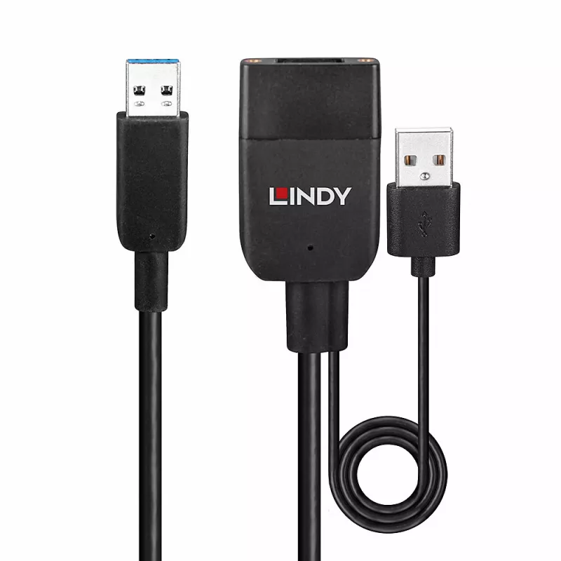 Cable USB 3.2 Gen 2 Type-A híbrido Lindy 35 m negro ABS