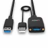 Cable USB 3.2 Gen 2 Type-A híbrido Lindy 35 m negro ABS