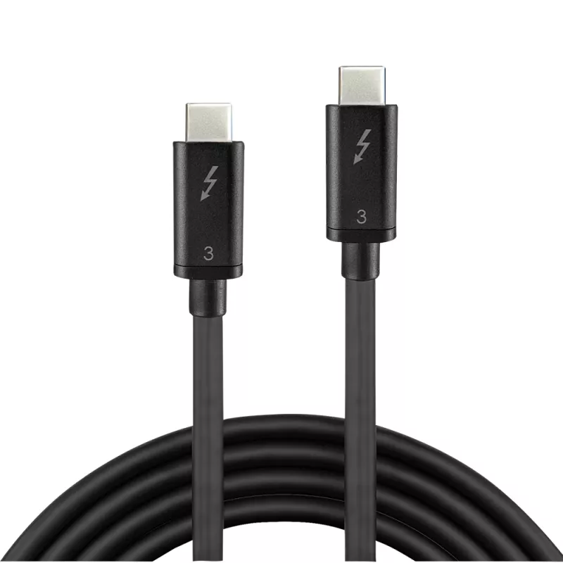 Lindy 41555 cable Thunderbolt 3, pasivo, USB-C macho a USB-C macho, 0,5 m, compatible con 4K, negro