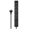 Alargador de corriente Microconnect MC-GRU0603DKB 3 m 6 tomas de CA para interior negro