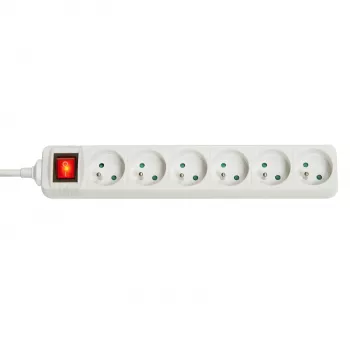 Alargador de corriente Lindy 73126 6 tomas de CA para interior blanco