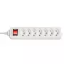 Alargador de corriente Lindy 73168 7 tomas de CA para uso en interior blanco