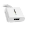 StarTech.com MDP2HDW adaptador de Mini DisplayPort a HDMI, pasivo, 1920x1200, paso de audio, compatible con Thunderbolt, 17 cm, blanco