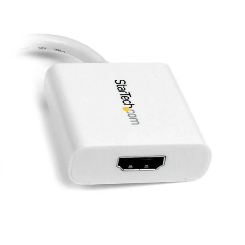 StarTech.com MDP2HDW adaptador de Mini DisplayPort a HDMI, pasivo, 1920x1200, paso de audio, compatible con Thunderbolt, 17 cm, blanco
