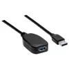 Manhattan cable alargador USB-A a USB-A, 5 m, conector macho a conector hembra, activo, 5 Gbit/s (USB 3.2 Gen1, también conocido como USB 3.0), repetidor integrado, SuperSpeed USB, negro, tres años de garantía, equivalente a USB2AAEXT5M.