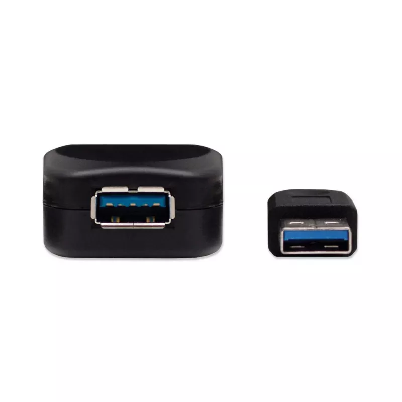 Manhattan cable alargador USB-A a USB-A, 5 m, conector macho a conector hembra, activo, 5 Gbit/s (USB 3.2 Gen1, también conocido como USB 3.0), repetidor integrado, SuperSpeed USB, negro, tres años de garantía, equivalente a USB2AAEXT5M.
