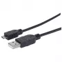 Manhattan cable USB-A a Micro-USB, 1,8 m, conector macho a conector macho, negro, 480 Mbit/s (USB 2.0), Hi-Speed USB, garantía de por vida, equivalente a UUSBHAUB6.