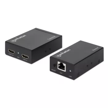 Manhattan kit extensor HDMI 1080p sobre Ethernet, hasta 50 m con un cable Cat6, módulos Tx y Rx, compatibilidad con IR, tres años de garantía