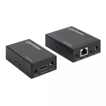 Manhattan kit extensor HDMI 1080p sobre Ethernet, hasta 50 m con un cable Cat6, módulos Tx y Rx, compatibilidad con IR, tres años de garantía