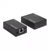 Manhattan kit extensor HDMI 1080p sobre Ethernet, hasta 50 m con un cable Cat6, módulos Tx y Rx, compatibilidad con IR, tres años de garantía
