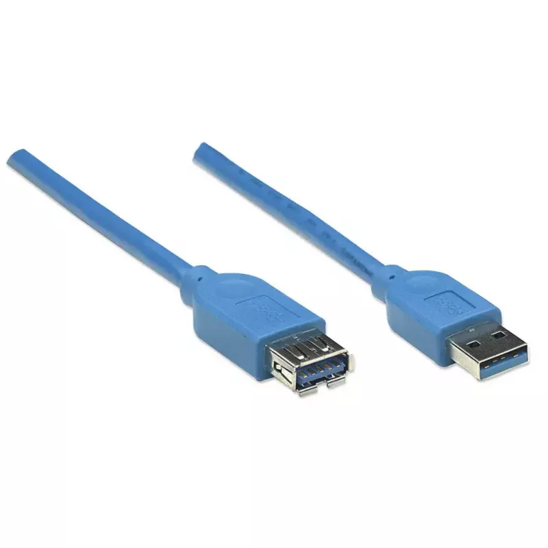 Cable alargador USB-A a USB-A Manhattan 2 m conector macho a conector hembra azul