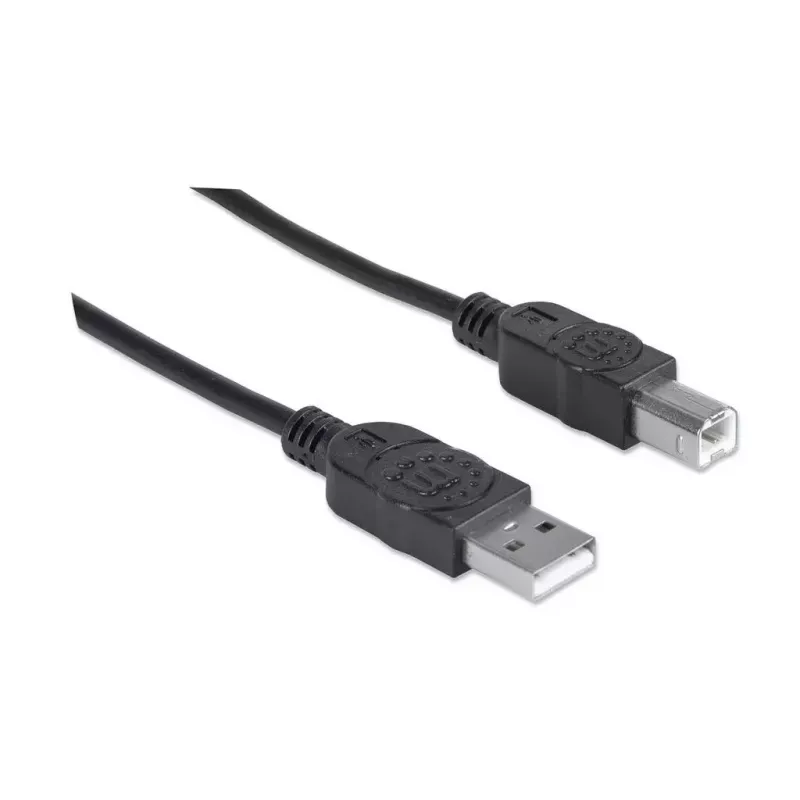 Cable USB-A a USB-B Manhattan 333368 1,8 m conector macho a conector macho negro