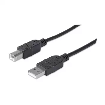 Cable USB-A a USB-B Manhattan 333368 1,8 m conector macho a conector macho negro