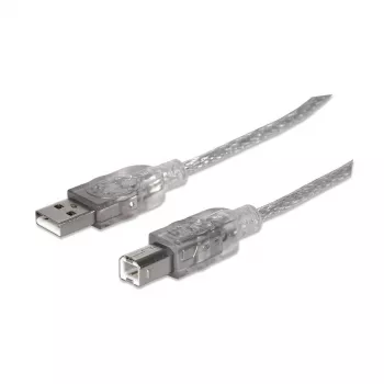 Cable USB-A a USB-B Manhattan 345408 5 m conector macho a conector macho plateado