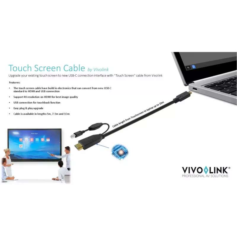 Cable USB Vivolink PROUSBCHDMIUSBB5 USB 3.2 Gen 1 (3.1 Gen 1) 5 m USB C negro