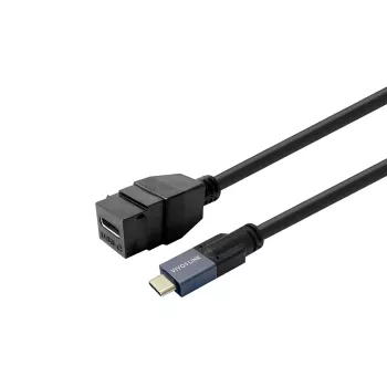 Cable adaptador USB-C conector hembra VivoLink PROKEYUSBCFM0.5B — conector en línea USB-C hembra VivoLink, 0,5 m
