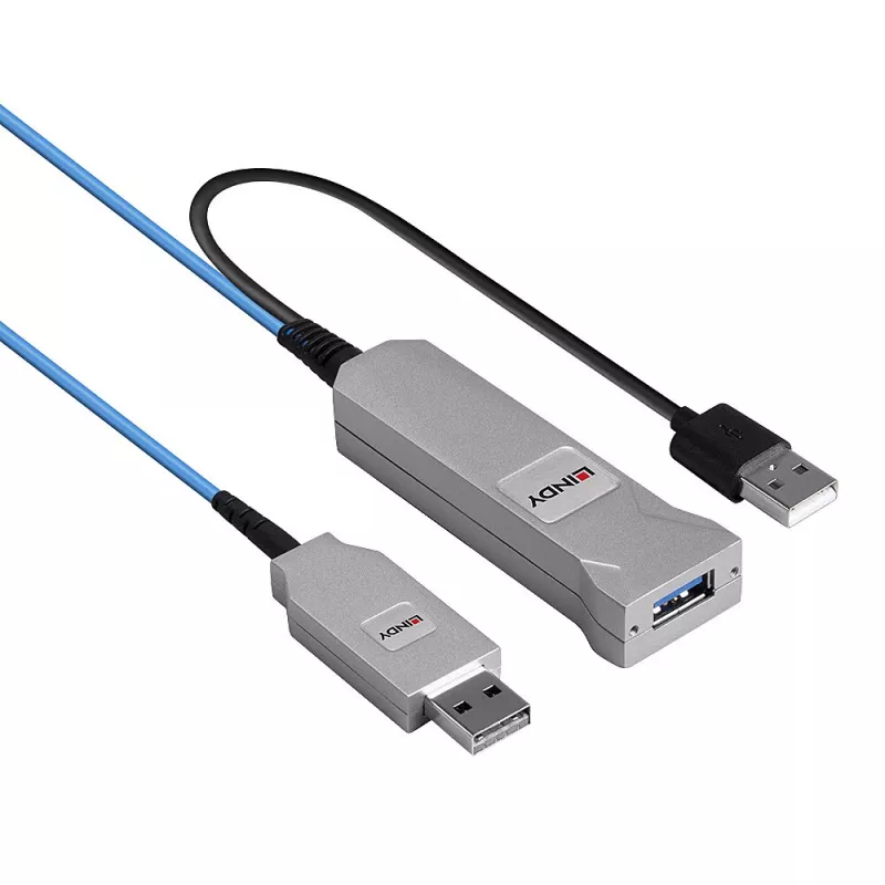 Cable USB 3.0 de fibra óptica Lindy 30m