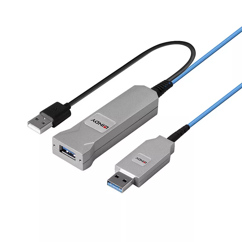 Cable USB 3.0 de fibra óptica Lindy 30m