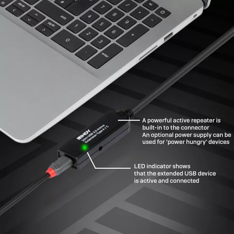 Lindy 10m USB 3.0 Active Extension Type A a C