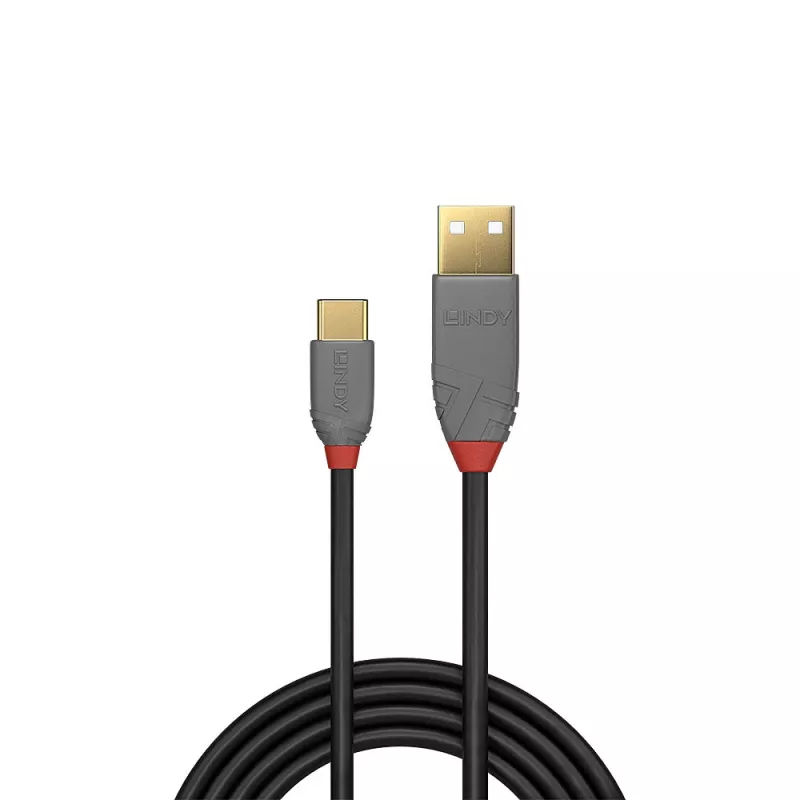 Cable USB 2.0 Type-A a C Lindy 0,5 m, Anthra Line