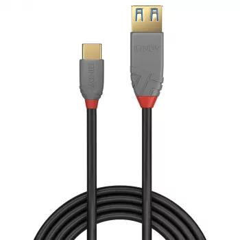 Cable adaptador USB 3.2 Type-C a A Lindy 0,15 m, 10 Gbit/s, Anthra Line