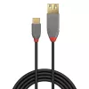 Lindy 36897 cable adaptador USB 2.0, USB-C macho a USB-A hembra, Anthra Line, 0,15 m
