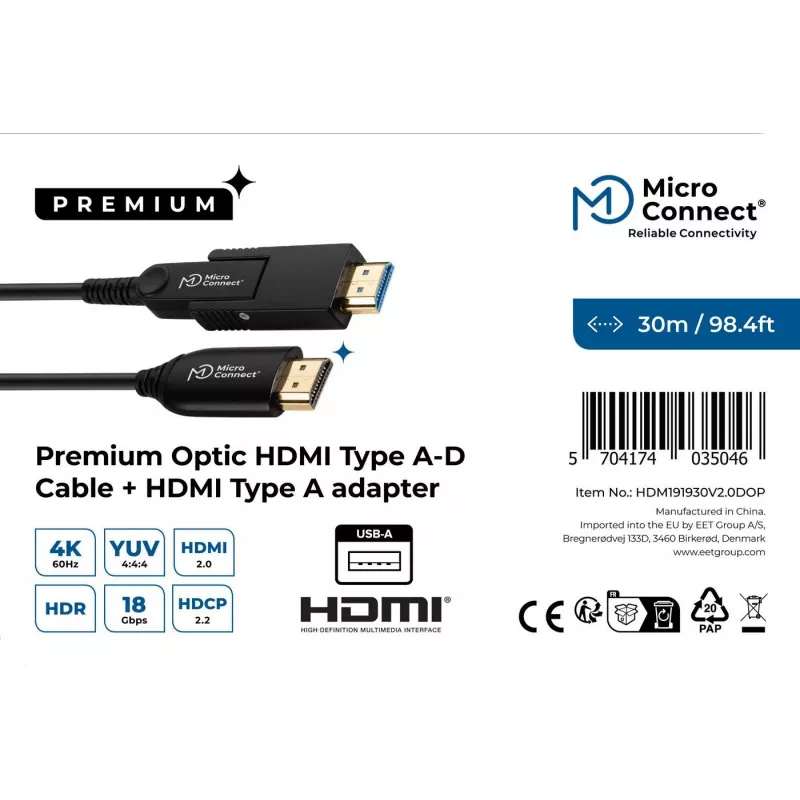 Cable HDMI MicroConnect HDM191930V2.0DOP 30m