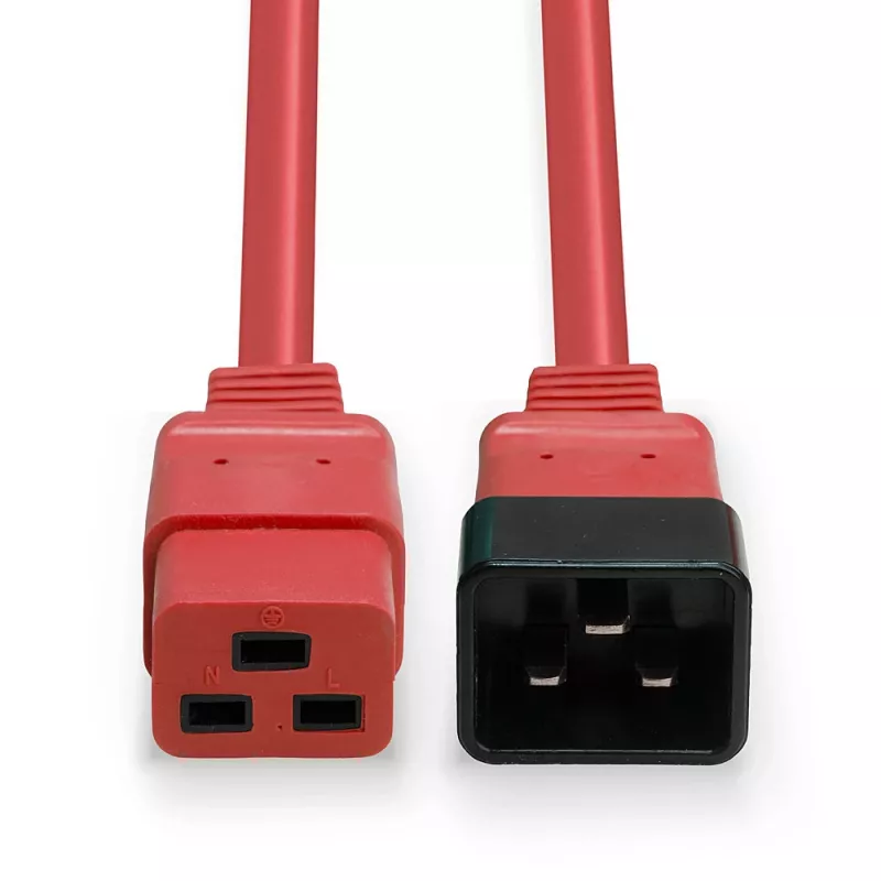 Lindy 3m cable de extensión IEC C19 a C20, rojo