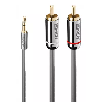 Cable de audio jack 3,5 mm a RCA Lindy 1 m, Cromo Line